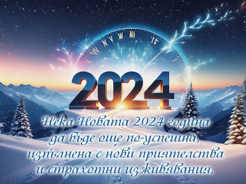 Нека Новата 2024 година да бъде още по-успешна, изпълнена с нови приятелства и страхотни изживявания.